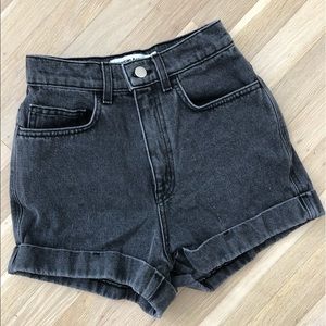 American Apparel denim high waist cuff shirt